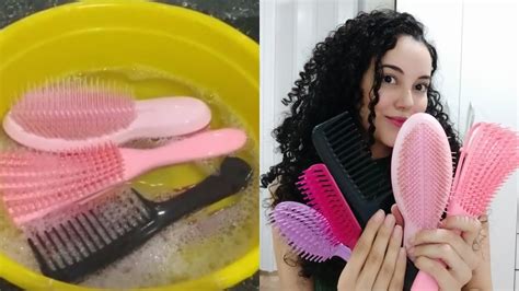 como lavar escova de cabelo